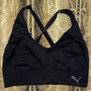 Puma Women's Black Cross-Back Sports Bra